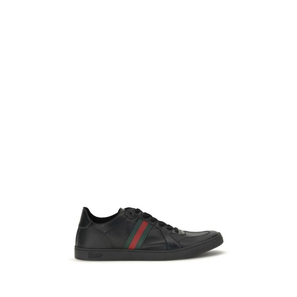 Gucci Black Calf Leather Bos Taurus Low Top Men's Sneakers